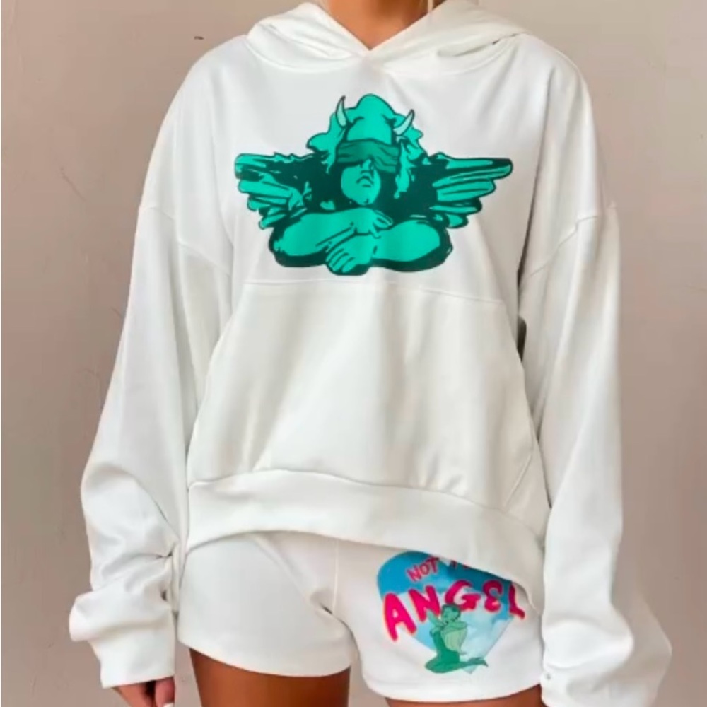 BOYS LIE “Sorry Siren” Cream Hoodie + Shorts Set